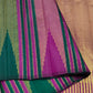 Magenta and Dark Green Handwoven Pure Silk Kanchi Pattu Saree with Gold Zari Stripe Border