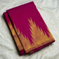 Ettukol zari border on magenta Kanjivaram saree