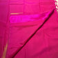 Full magenta Kanjivaram saree with Ettukol border, folded view