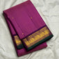 Purple-green petite peacock pallu detail on magenta saree