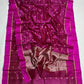 Magenta Handwoven Pattu Silk Chanderi Saree with Gold Butti and Brocaded Pallu