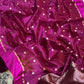 Magenta Handwoven Pattu Silk Chanderi Saree with Gold Butti and Brocaded Pallu