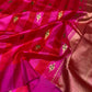 Magenta Pattu Silk Chanderi saree with tonal woven stripes