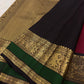 Pure silk fresh-green Butta saree with spaced floral and maanga-style gold motifs