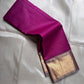 Magenta Pure Silk Kanchipuram saree with a broad Getti zari border.