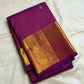 Close view of Zari Kattam grid and spaced zari buttas on purple silk