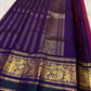 Vadamalli magenta Kanchipuram saree with royal blue contrast border
