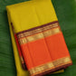 Mango Mustard and Sindhu Orange Handwoven Pure Silk Kanjivaram Saree with Zari Kattam Border