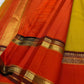 Mango Mustard and Sindhu Orange Handwoven Pure Silk Kanjivaram Saree with Zari Kattam Border