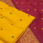 Marigold Handwoven Pure Silk Kanchipuram Saree with Multicolour Silk Thread Butta