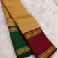 Marigold Handwoven Pure Silk Kancheepuram Saree with Ganga Jamuna Zari Kattam Rettapet Border