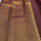 Maroon Brown Kanchipuram border with Yaanai and Kodi Valli gold zari motifs
