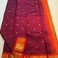 Fiery Orange border with rich traditional gold zari.