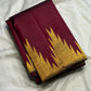 Deep maroon Ettukol Kancheepuram silk saree border, temple pattern