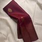 Maroon Kanchipuram silk saree showing traditional zari motifs, Idam Living