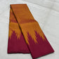 Kanjivaram silk saree in maroon with mustard border Thazhampoo Reku weave draped view