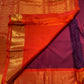 Handwoven Deep Ennai Arakku Pure Silk Kanchipuram.