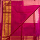 Lotus rose and rani pink butta pure silk Kanjeevaram saree with gold elephant border – view 6