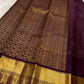 Zari Kattam weave and elephant zari motif on mauve Kancheepuram silk saree — Idam Living