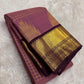 Mauve Kanchipuram silk saree with Zari Kattam weave and deep purple elephant border — Idam Living