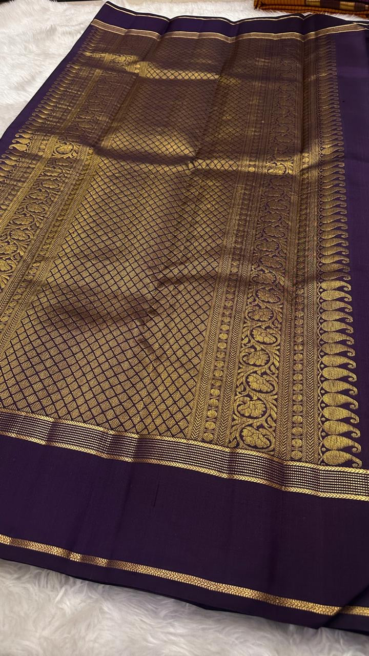 Dusty Mauve pure silk Kanchipuram saree — mauve