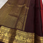 Deep Chilli Red Handwoven Pure Silk Kanchi Pattu Saree with Gold Zari Buttas and Antique Gold Border