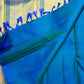 Mayil Kazhuthu blue Ettukol pure silk Kancheepuram saree with gold temple peaks – view 5