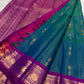 Raspberry-purple peacock border detail, Mayil Kazhuthu Kanjipuram saree