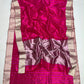 Pale metallic border on pink Chanderi saree