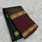 Midnight Black Handwoven Pure Silk KanchiPattu Saree with Ganga Jamuna Zari Kattam Rettapet Border