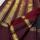 Midnight Black Handwoven Pure Silk KanchiPattu Saree with Ganga Jamuna Zari Kattam Rettapet Border