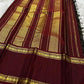 Midnight Black Handwoven Pure Silk KanchiPattu Saree with Ganga Jamuna Zari Kattam Rettapet Border