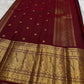 Midnight Navy Blue Kanchipuram Silk Saree with Korvai Mayil Border