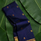 Midnight navy and bottle green butta Kanjipuram silk saree with meenakari butta and copper zari tanpura pallu — Idam Living