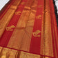 Midnight Navy Kancheepuram silk saree, pallu detail — Idam Living