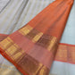 Sea Glass Aqua Handwoven Pure Silk KanchiPattu Saree with Dusty Rose Rettapet Zari Border