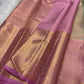 Mint Green Handwoven Pure Silk Kanjivaram Korvai Saree with Dusty Rose Border