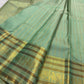 Mint Green Kanjeevaram Butta saree front overview — Idam Living