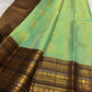 All-over gold zari chedi butta jaal body on mint green Kanchipuram pure silk saree — Idam Living