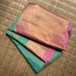 Mint Green Handwoven Pure Silk Kanjivaram Korvai Saree with Dusty Rose Border