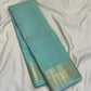 Misty Aqua Blue Kanjeevaram silk saree, included blouse piece — Idam Living