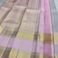 Misty Lavender-Grey Handwoven Pure Silk Kanchipuram Saree with Blush-Pink Rettapet Border and Gold Zari Buttas