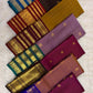 Idam Living Varisaipet Kanchipuram pure silk sarees with oosivaanam zari stripes in plum, lavender, magenta, turmeric and pink