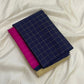 Deep navy blue zari kattam panel on mubbagam korvai Kanchipuram silk saree — Idam Living