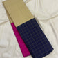 Gold zari vertical stripe pallu on mubbagam Kanjeevaram korvai Kanchipuram saree — Idam Living