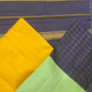 Deep navy blue zari kattam panel on mubbagam korvai pure silk Kanchipuram saree — Idam Living