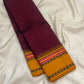 Mulberry Maroon Handwoven Pure Silk Kanchipuram Pattupet Saree with Turmeric Yellow Border