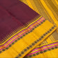 Mulberry Maroon Handwoven Pure Silk Kanchipuram Pattupet Saree with Turmeric Yellow Border