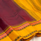 Mulberry Maroon Handwoven Pure Silk Kanchipuram Pattupet Saree with Turmeric Yellow Border