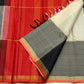 Black Silver Grey and Warm Ivory Handwoven Pure Silk Kanchipuram Paalum Pazhamum Saree